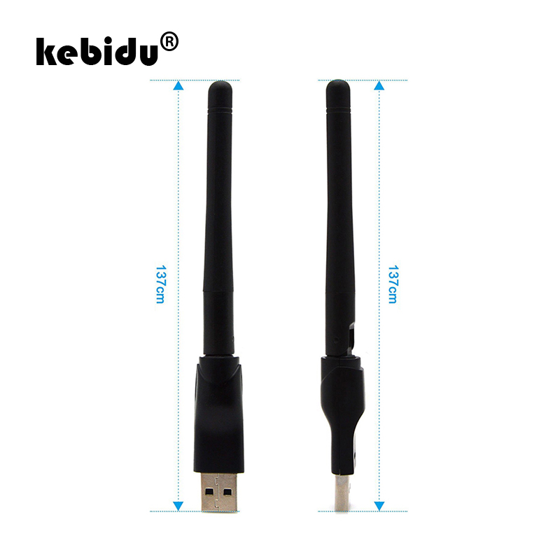 Kebidu 150Mbps USB 2,0 WiFi Drahtlose Netzwerk Karte RT5370 802,11 b/g/n LAN Adapter mit drehbare antenne für PC Laptop
