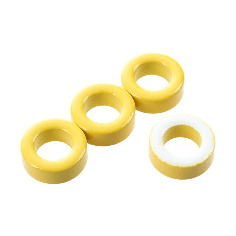 7mm Inner Diameter Ferrite Ring Iron Toroid Cores Yellow White 50PCS