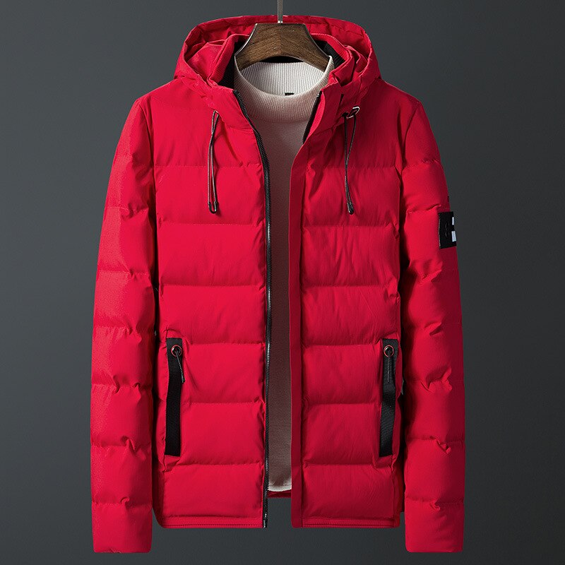 Veste d'hiver streetwear pour homme, parka épaisse et chaude à capuche, manteau d'hiver décontracté et slim pour étudiant