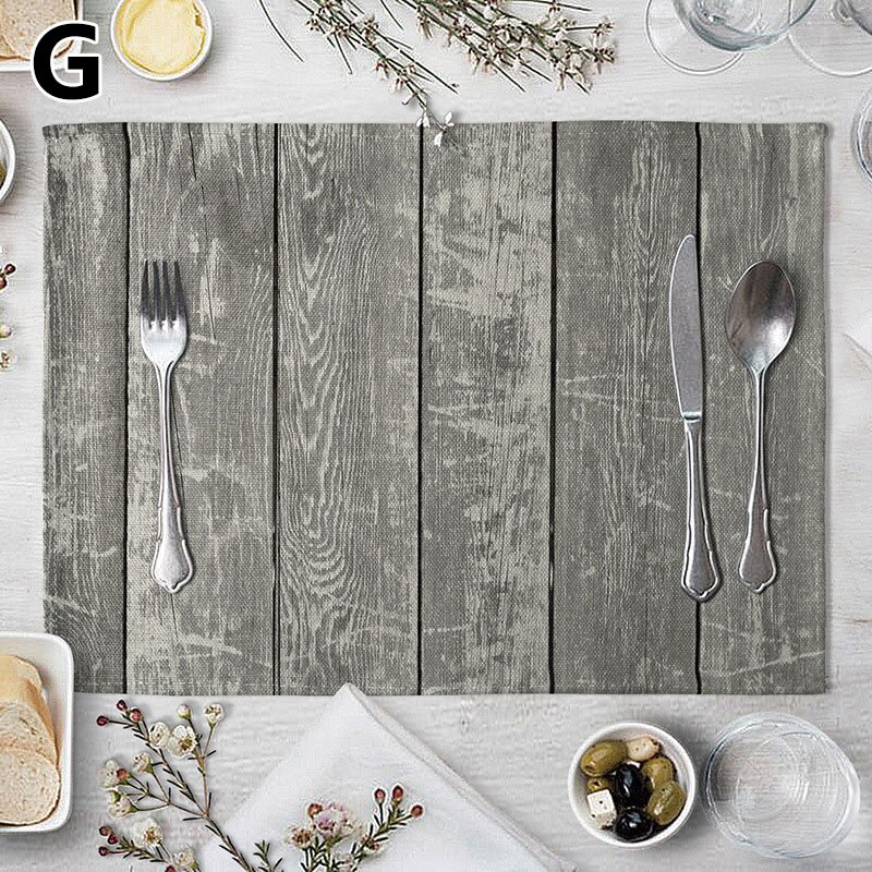 Wood Grain Dining Table Mat Rectangle Heat Insulation Placemat Dining Table Tableware Kitchen Supplies Home Decorative: G