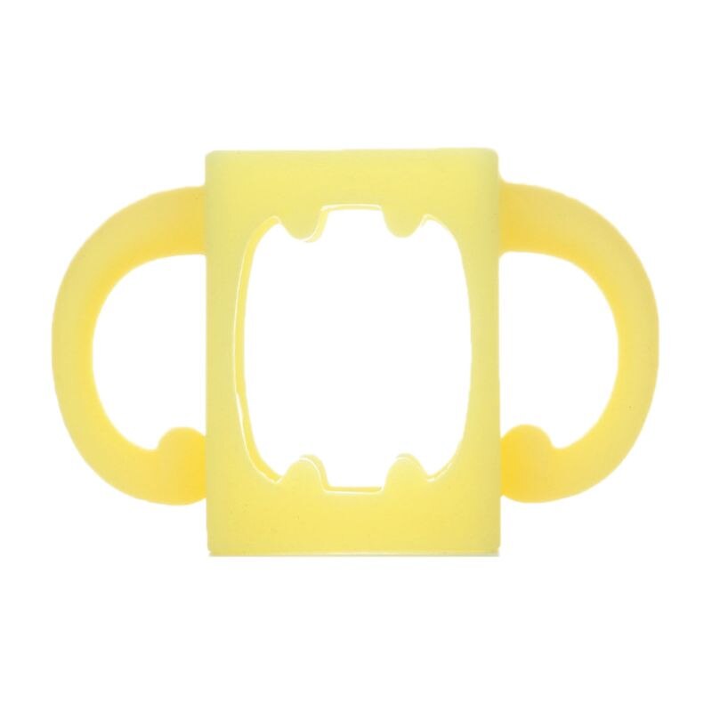 Garrafa de bebê alça universal silicone macio aperto de boca larga multicolorido resistente ao calor garrafas de alimentação acessórios: Amarelo
