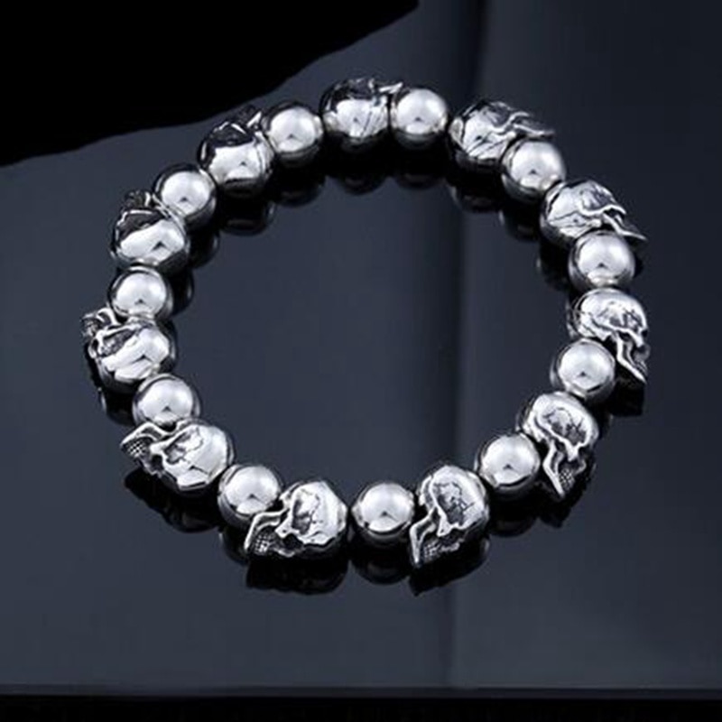 Punk Schmuck Herrschsüchtig Armbinde für Männer Titan Stahl Schädel Temperament Armbinde