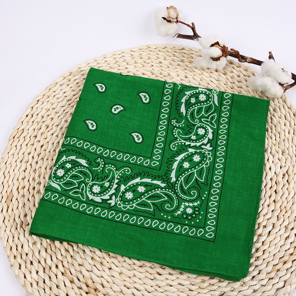 Pañuelos absorbentes para el sudor Bandana estampada de algodón multiusos (verde)