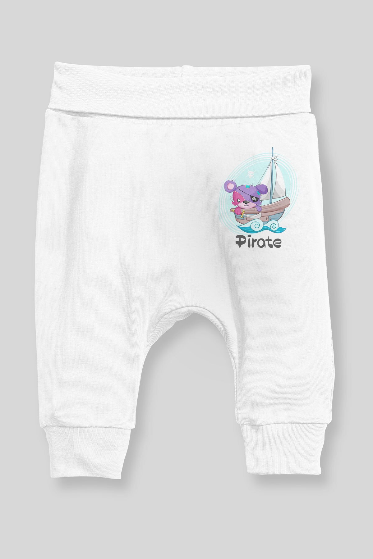 Angemiel Baby Pirate Teddy Bear Baby Boy Harem Pants Pantalon White