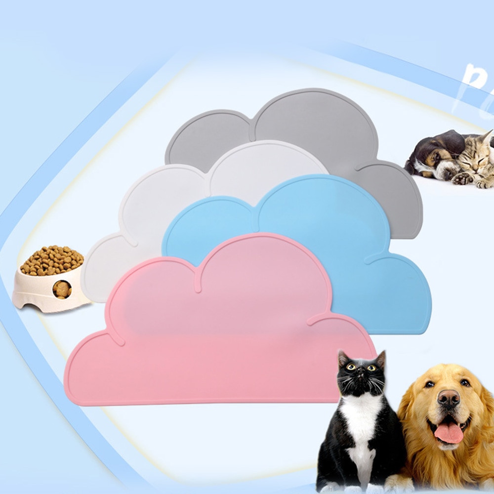 Silicone Cute Cloud Pet Feeding Mat Dog Food Pad Mat Pet Feeder Water Dish Bowl Placemat Feeding Clean Cat Dog Supplies