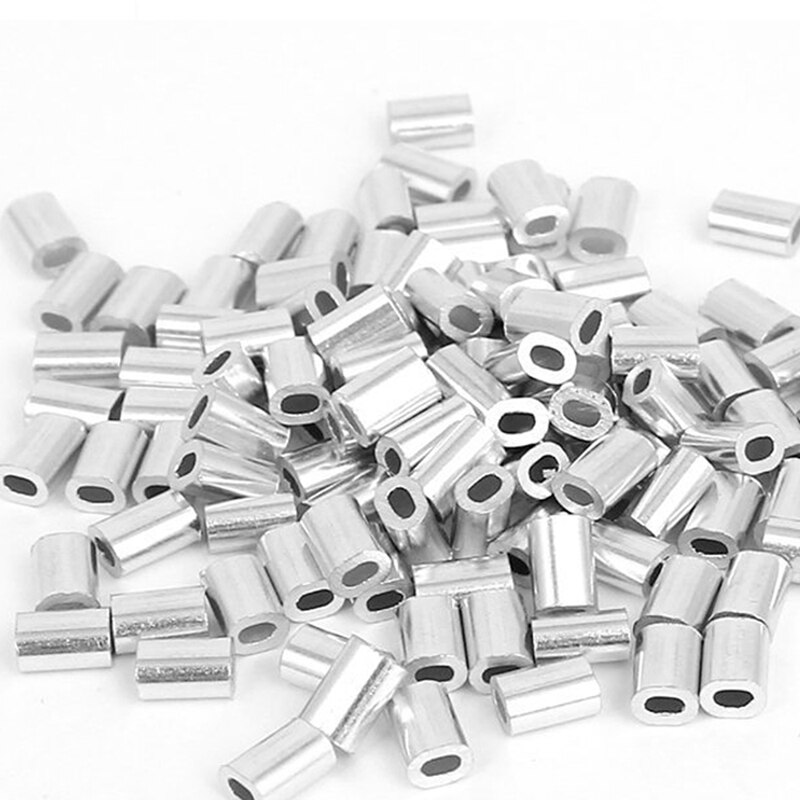 Top-200 Pcs CE1 Closed End Wire Connectors 22-18 Gauge Crimp Caps White & 100 Pcs 0.8Mm 1/32-Inch Wire Rope Aluminum Ferrules Sl