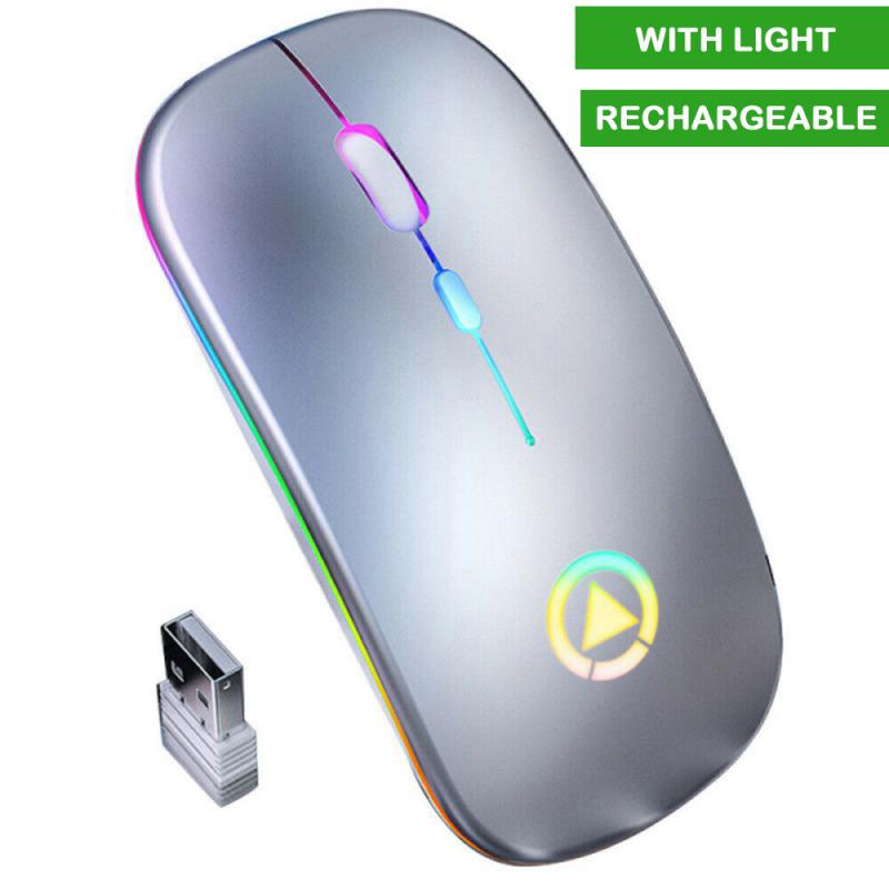 Drahtlose Maus RGB Wiederaufladbare Maus Drahtlose Computer Schweigen FÜHRTE Hintergrundbeleuchtung Ergonomisches Gaming Maus Für Laptop PC Büro: 01 Rechargeable