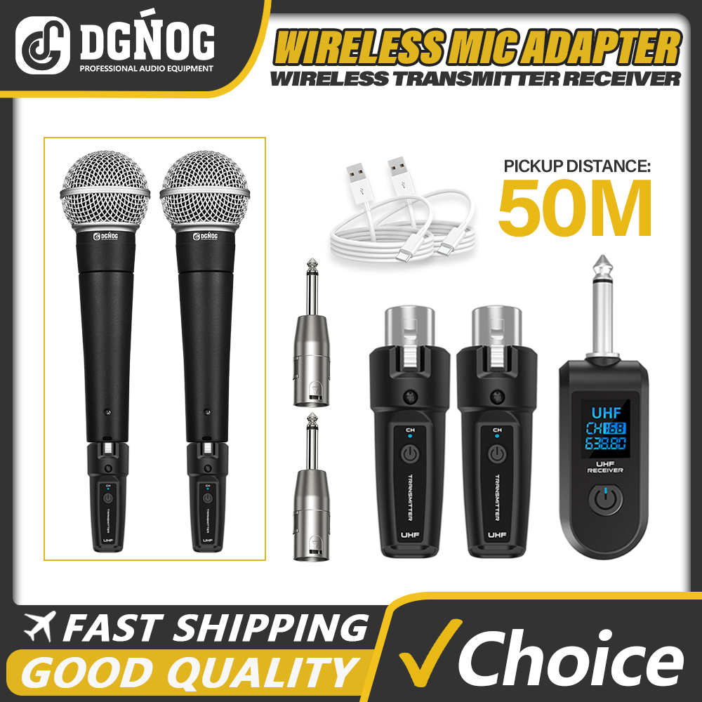 UHF XLR Adapter System Drahtloses Mikrofon Sender Empfänger System für dynamische Mikrofone Gitarre Audio Mixer PA System