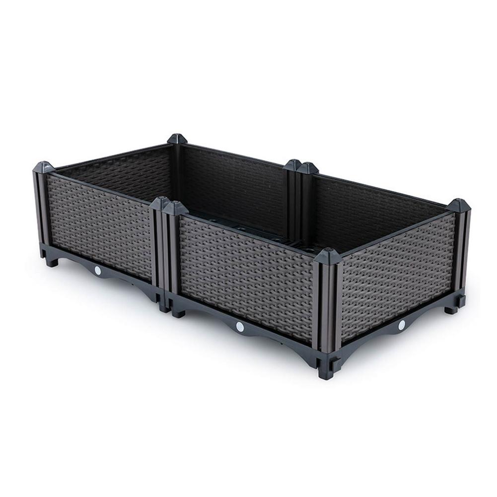 European Family Balcony Vegetable Pot Modern Planting Box Rectangle Family Balcony Plastic Flower Pot Raised Garden Bed: B