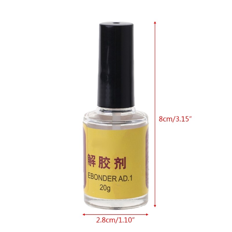 Bouteille de dissolvant de colle adhésive, 20g, pour résine époxy UV