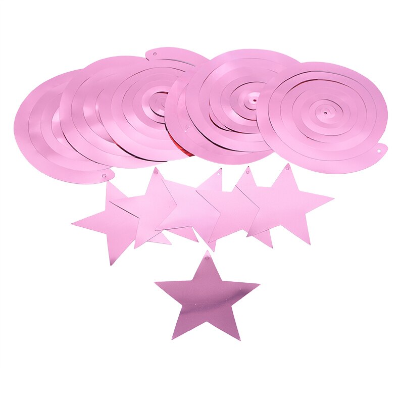 6pcs/set Happy Birthday Spiral Banner Ceiling Hanging Decor Star Garland PVC Swirl Banner for Kids Birthday Party Decoration: B11