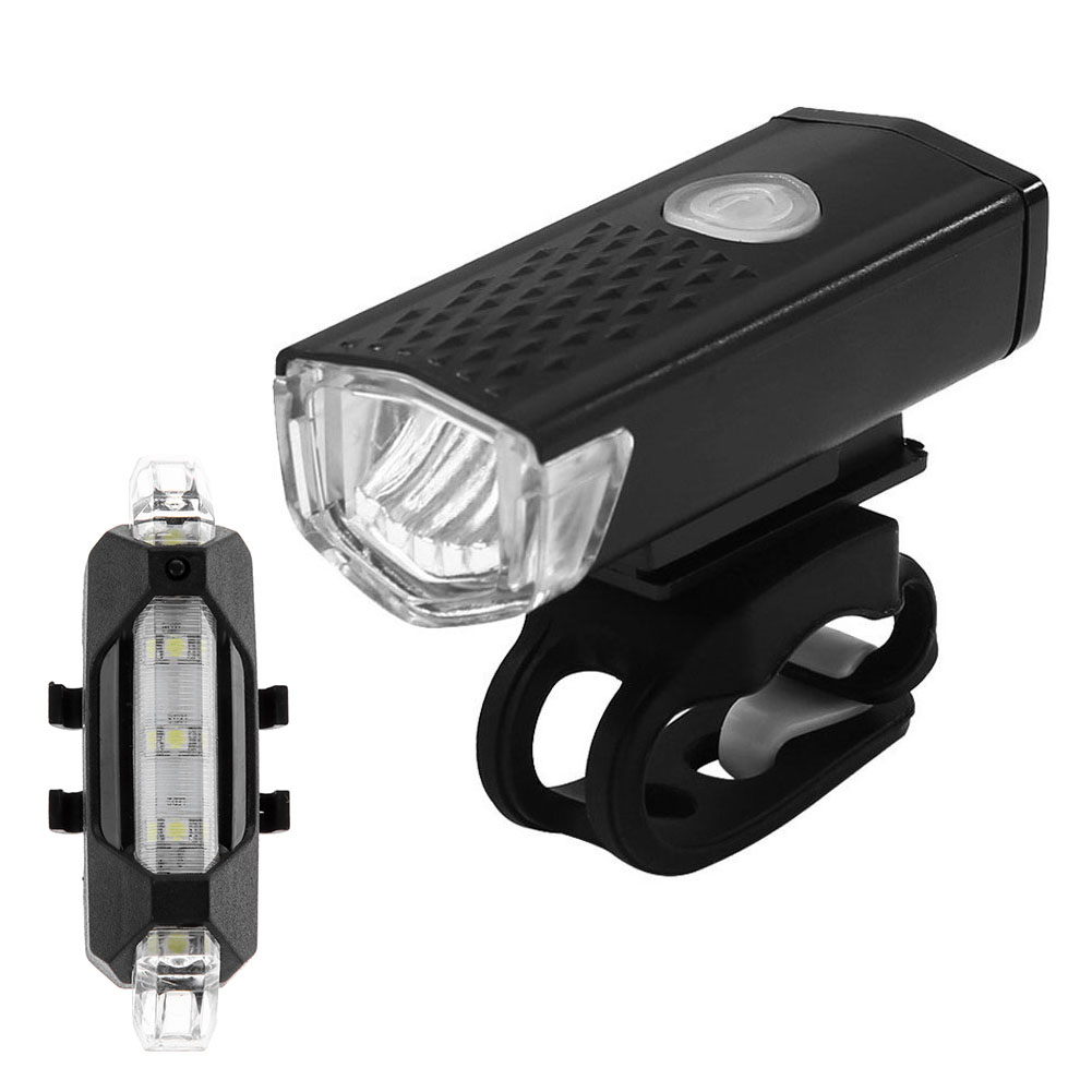 Fiets Light Led Usb Oplaadbare Fiets Koplamp Set Waterdichte Mtb Bike Front Achterlichten Lamp Night Veiligheidswaarschuwing Zaklamp: Type C