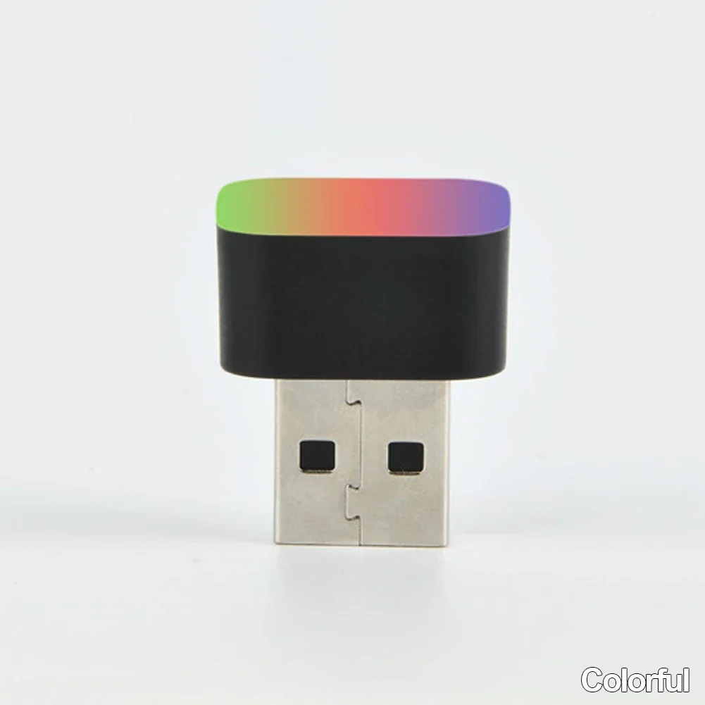 Usb ledet-billys auto interiør atmosfære lys dekorativ lampe nødbelysning pc auto fargerikt lys biltilbehør: 4300k hvit gul