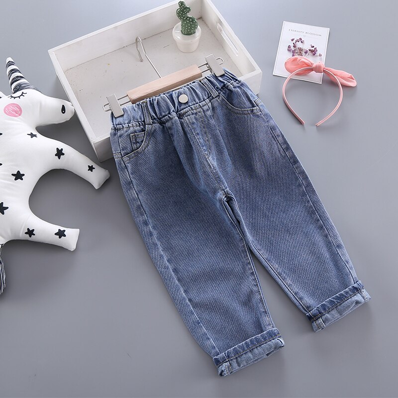 Meninas calças de brim para crianças primavera outono calças de brim crianças moda denim calças do bebê meninos jean roupas infantis 2-6y