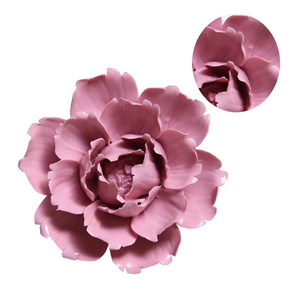 Fleur d'art en céramique murale suspendue, décor artisanal stéréoscopique artificiel pivoine de Luoyang pour salon: Picture 1 2
