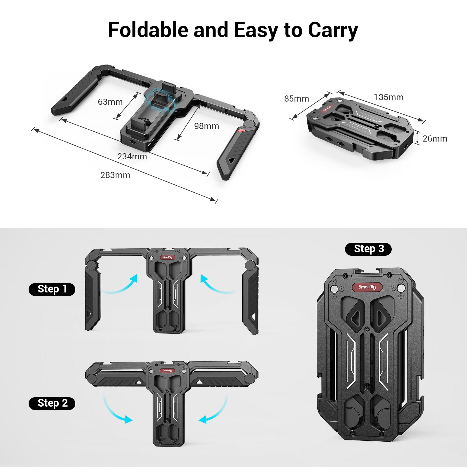 Smallrig Universele Smartphone Kooi Voor Iphone 13 Pro/Pro Max Met Opvouwbare Handgrepen Draadloze Controles Rig
