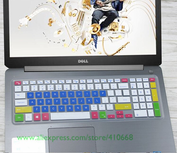 15.6 inch Silicone laptop keyboard cover skin Protector For Dell inspiron Vostro 3000 7559Ins 15P 15 7000 7568 15-7560 2528