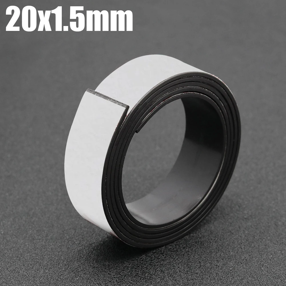 1 Meter selbstklebender Magnetstreifen, starke, flexibel Magnetbänder, schneidbarer Magnet, Gummiband, Kühlschrank, Foto, Poster, organisieren: Silber