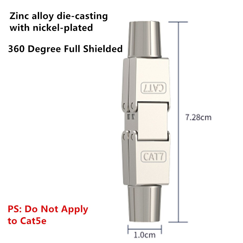 RJ45 10Gbps Cat7 Networking Cable Extender Adapter Ethernet Cable Junction Adapters Connection Lan Cable Extension Connector