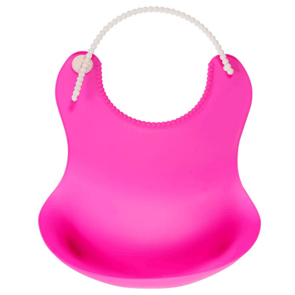 Babero suave impermeable de silicona para bebé, recogedor de migas enrolladas lavable, para alimentación, TPE, compacto, seguridad atractiva: Rojo
