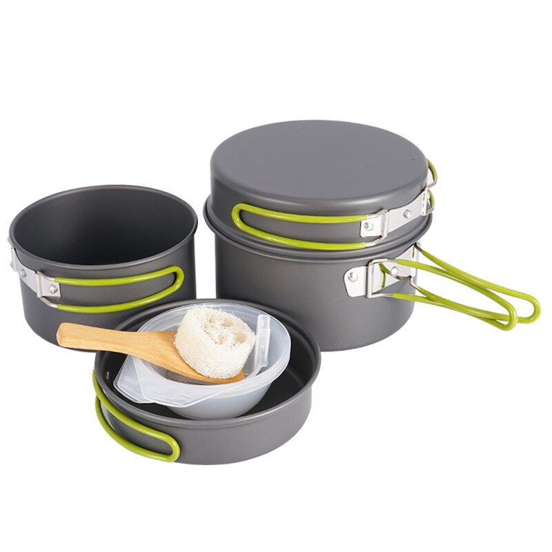 Al aire libre plegable portátil de utensilios de cocina conjunto de 2-3 personas multifuncional portátil vajilla utensilios para acampada de pícnic al aire libre