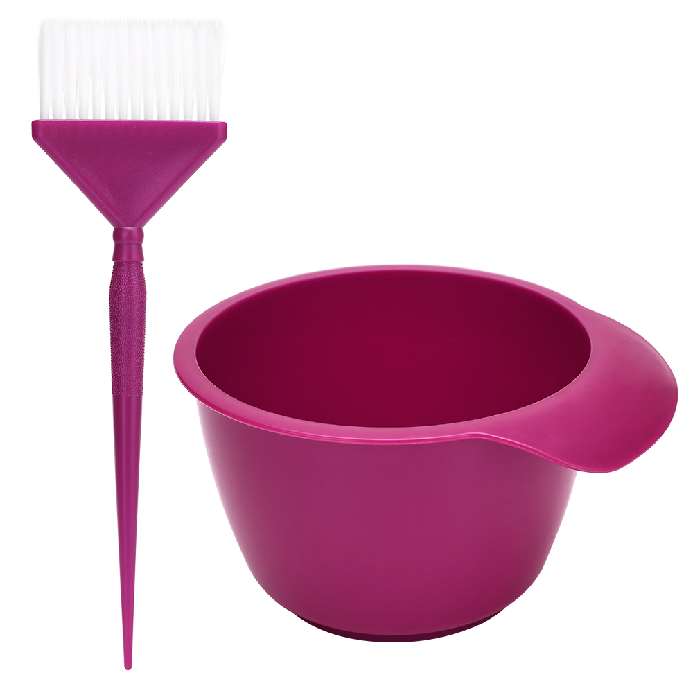 Juego de 3 uds/2 uds de tinte para el cabello , tazón de cepillo de Color, mezclador de tinte para el cabello, tazones para mezclar colorantes, herramientas de estilismo de peluquería: Rosa