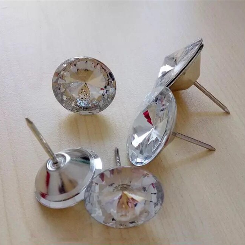 50 st/lot 18-30mm akryl rhineston kristallknappar klädsel spik stud bäddsoffa sänggavel dekor möbelspik