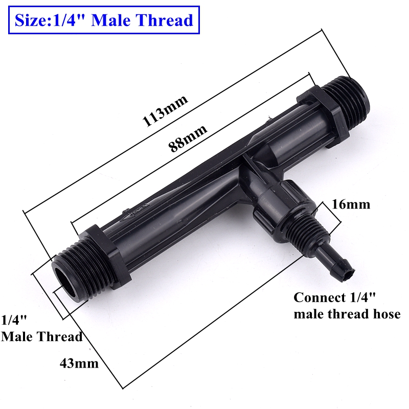 1Pc 1/4 "~ 2" Filettatura Maschio Venturi Sistema di Irrigazione Iniettore di Fertilizzante, Giardino Automatico Iniettore di Fertilizzante Tubo dell'acqua Siringa: marrone