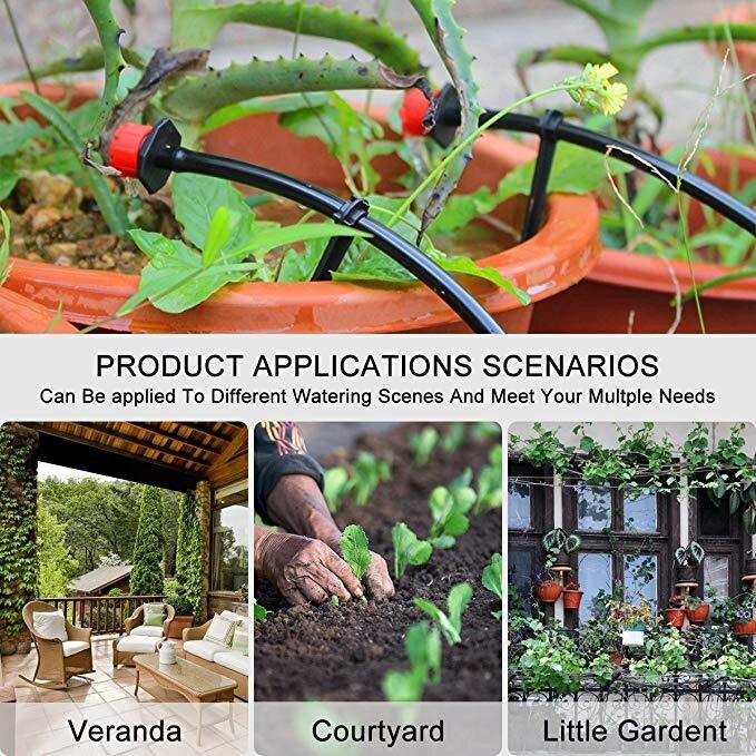 Irrigation System Distribution Tubing Watering Drip Kit For Garden Greenhouse