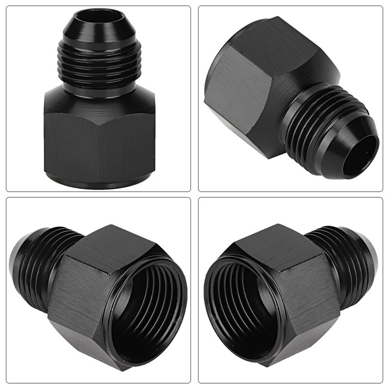 Black 10An Femlae to 8An Male Flare Reducing Hose Union Fittings Aluminum An10 to An8 Reducer Fuel Oil Line Adapter