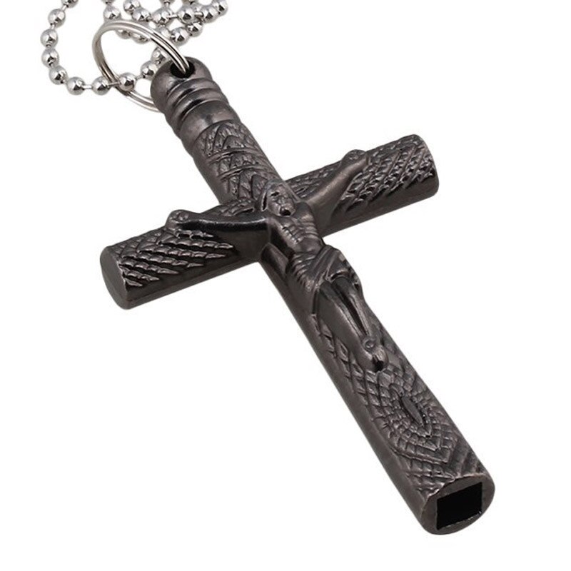 Jesus Cross 6mm Drum Key Wrench Necklace 60cm/23.6in Length Chain Loop Crucifix Accessories Screw Set Tool Kit Accesorios: Gray