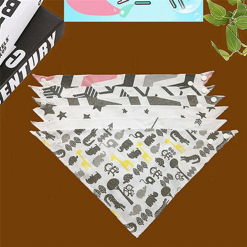 PUDCOCO Baby Feeding Head Scarf Towel Bib Boys Girls Cute Bandana Saliva Triangle Dribble Toddler Painting Drawing Pocket