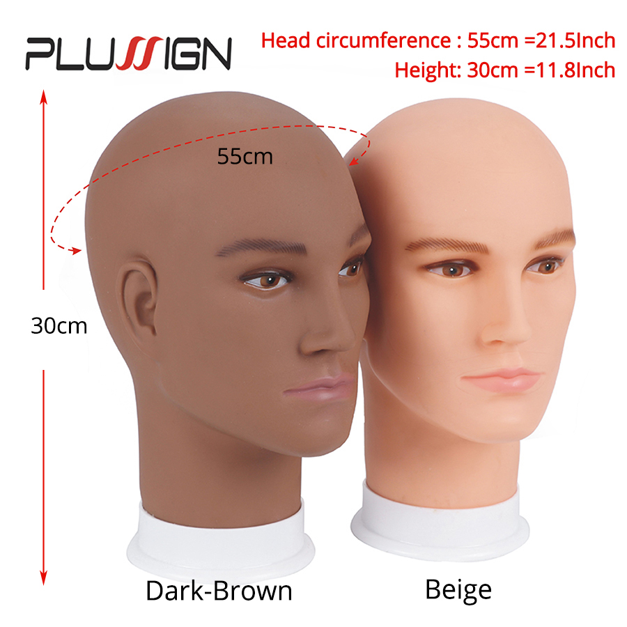 Plussign peruka manekin Model głowa pianka peruka włosy okulary biżuteria wyświetlacz kapelusze stojak brązowy/beżowy manekin głowa manekina Model
