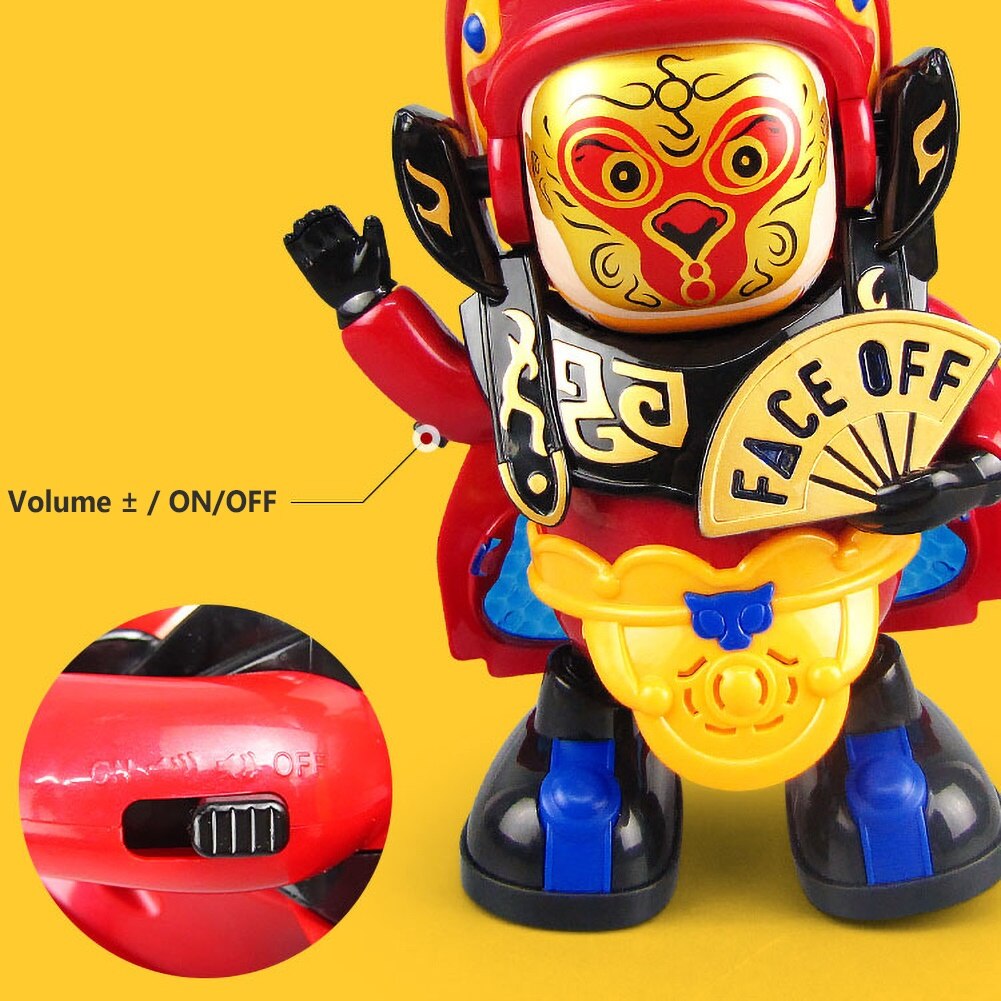 Chinese Opera Face Changing Doll Light Music Dancing Robot Children Toy