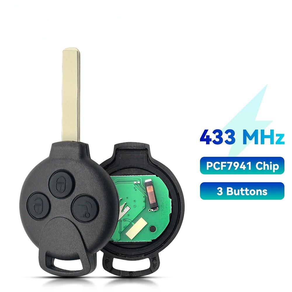 Keyyou 3 knapper ekstern bilnøkkel til mercedes-benz smart smart fortwo 451 2007 433 mhz  id46: Modell 1