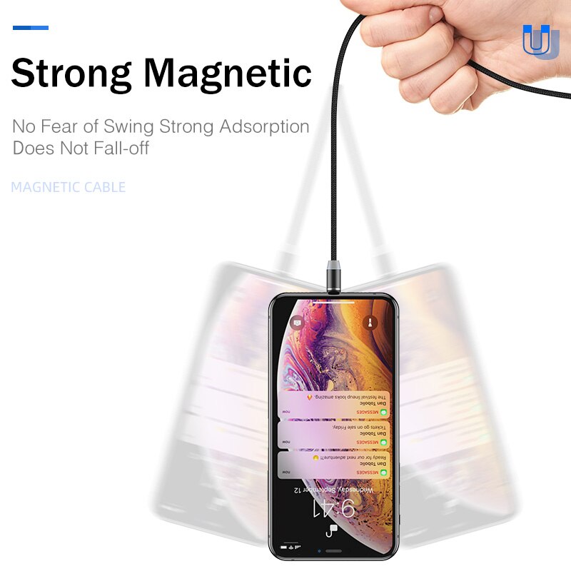 5V2.4A 2M magnetico Micro USB cavo magnete Micro cavo telefono Android cavo di ricarica Nylon per Samsung Galaxy Huawei Honor tablet