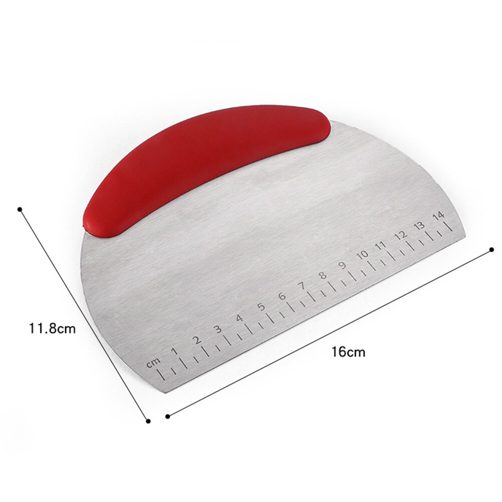 Stainless Steel Pizza Dough Grill Scraper Cutter Kitchen with Scale Baking Tool