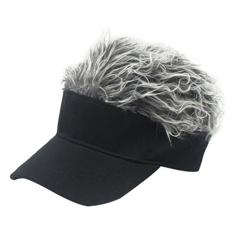 Gorra de béisbol con peluca para hombre, sombrero de con pelo puntiagudo, informal, ajustable, con personalidad creativa, accesorios alternativos
