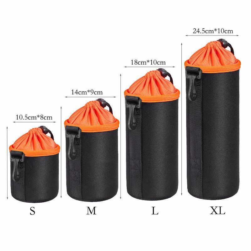 1PC Portable Neoprene Waterproof Soft Video Camera Lens Pouch Bag Case Full Size S M L XL