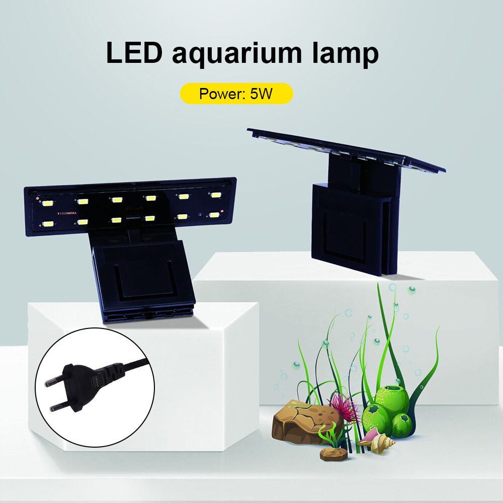Flexibele cliplamp voor aquarium met hoge helderheid, 5w bovenliggende led-aquariumwatercliplampen voor verlichting van eu-plugaquariums