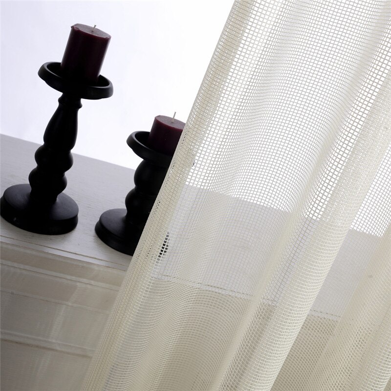 Cortinas transparentes de celosía para dormitorio, pantalla de ventana hueca blanca y Beige, decoración del hogar Jinya, paneles elegantes de tul para Hotel y granja