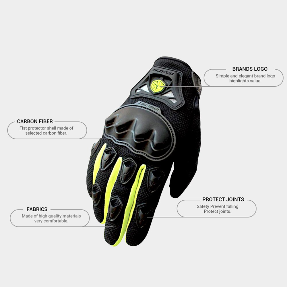 SCOYCO Motorcycle Gloves Breathable Guantes Moto Gloves Motorbike Gloves Touch Function Motocross Off-Road Summer Racing Gloves