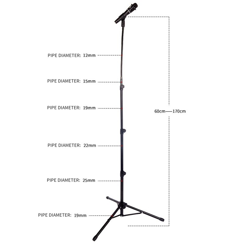 -1 Set Height-Adjustable Microphone Stand, Stage Hosting Microphone Stand, Floor Tripod Gooseneck Microphone Stand