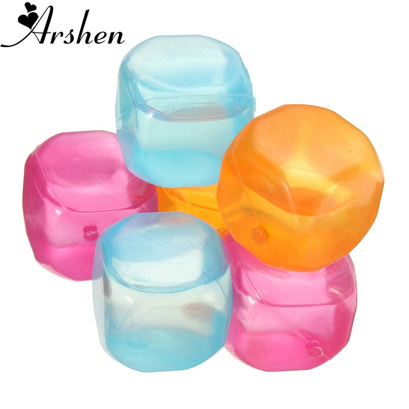 Arshen 12 stuks/set ijsblokjes van voedingskwaliteit plastic in de vorm van een vrucht, herbruikbaar plastic, veelkleurig, koel, koud drinkgerei, bar, barbecue, feest