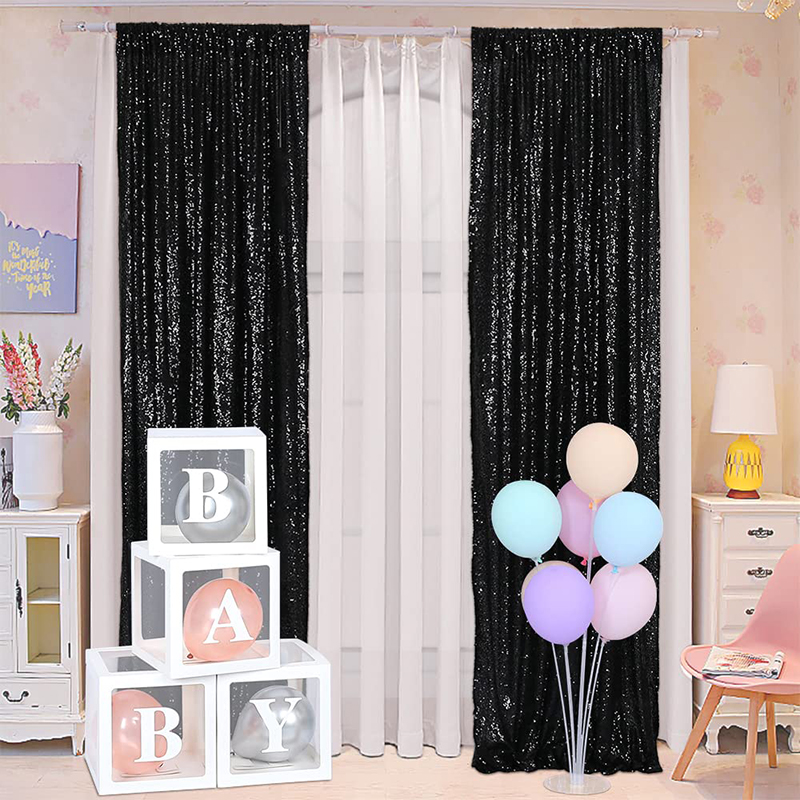 2x8ft Fabric sequin Background curtain Photo booth Backdrop Wedding Curtain ForChristmas/party Decor Photography background 2PCS: L / Olive
