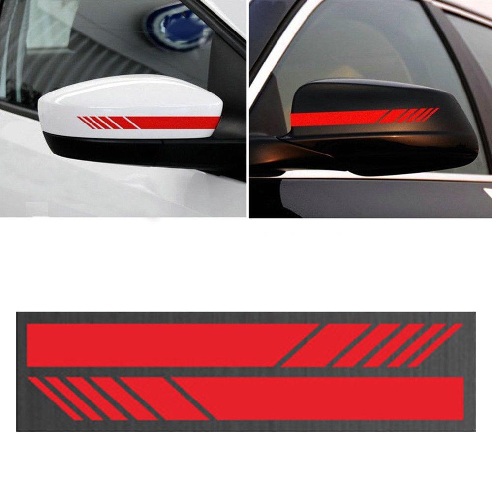 Universal 4pcs DIY Car Auto Car Body Sticker Durable UV Resistant Side Decal Stripe Decals SUV Vinyl Graphic Reflective Stickers: Red