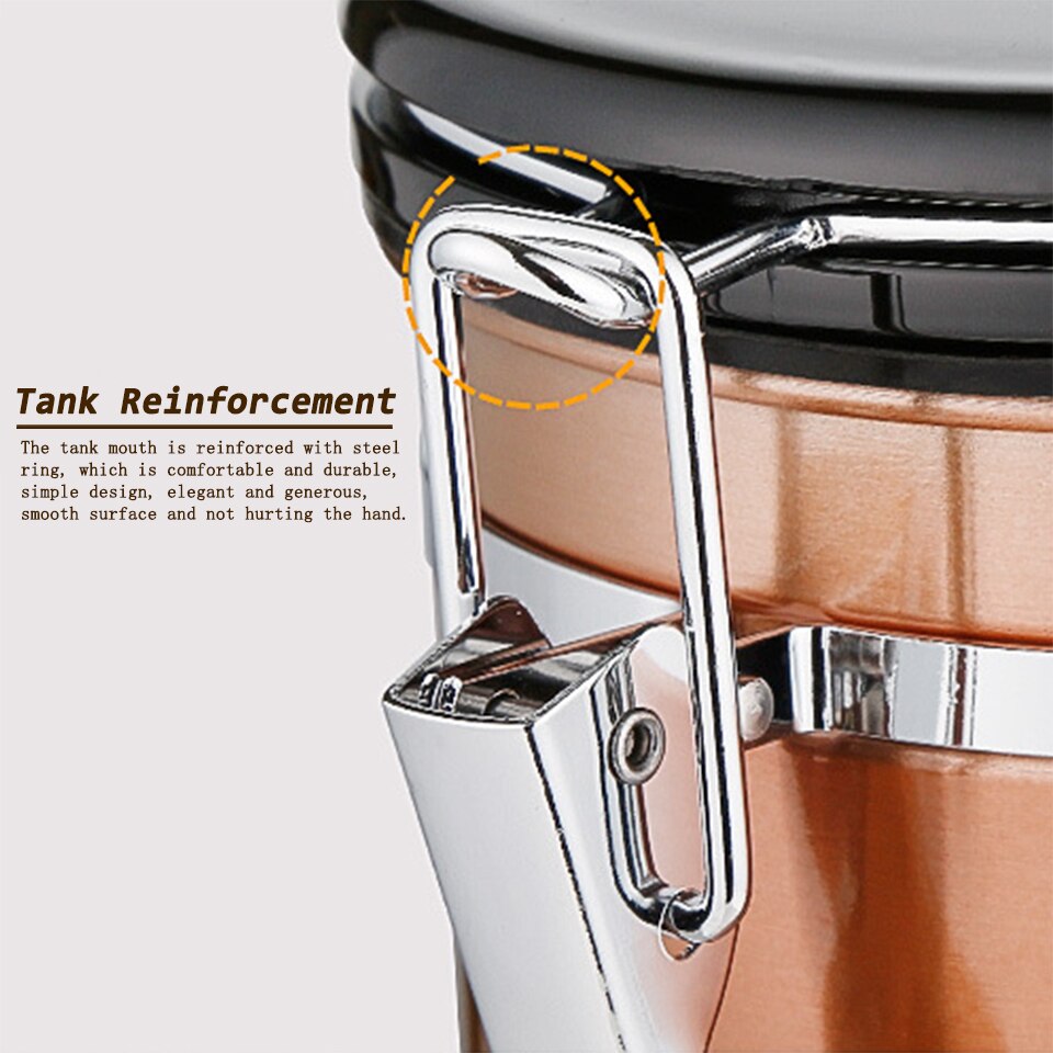 Coffee Storage Container Airtight Stainless Steel Coffee Canister Vault Coffee Bean Container with CO2 Valve to Keep Beans Fresh