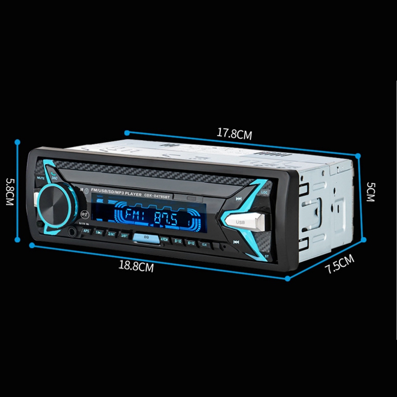 1Din Autoradio Iso Autoradio Aux Ingang Ontvanger Bluetooth Stereo MP3 Multimedia Speler 2USB Bluetooth Autoradio Speler