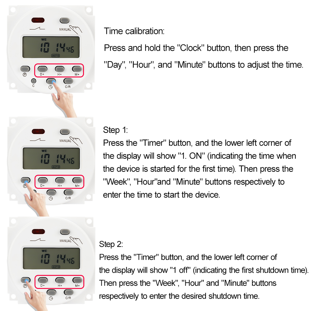 Timer 220V 110V 24V 12V CN101A Digital LCD Power Timer Programmierbare Zeitschaltuhr Relais 16A CN101