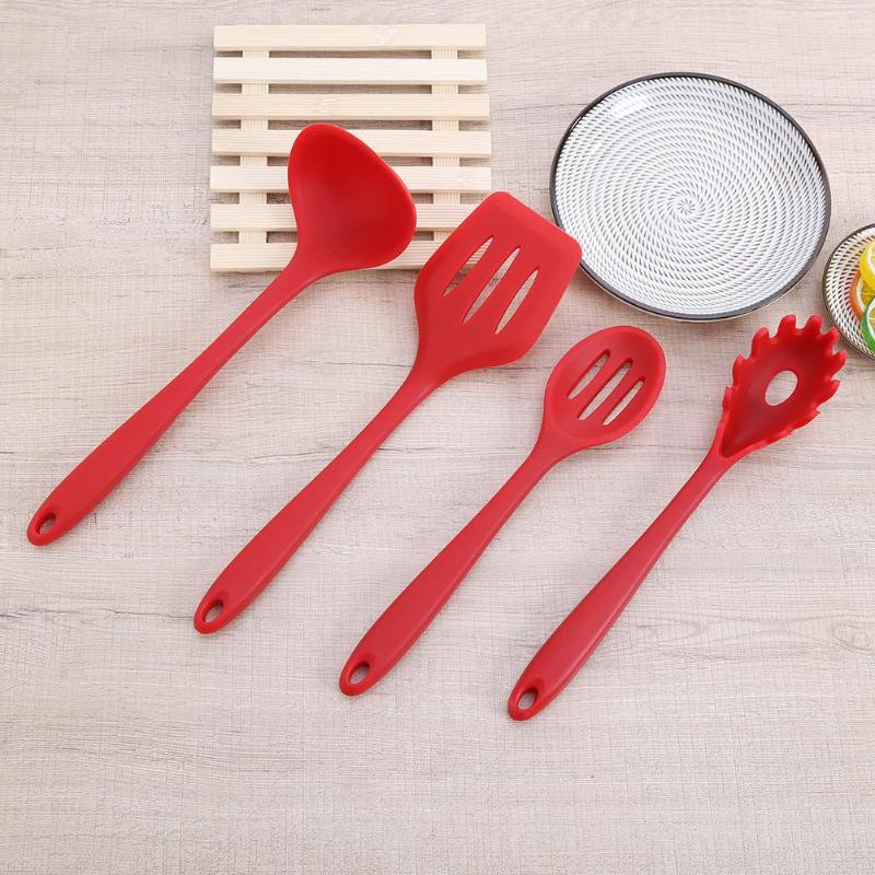10 stks/set Koken Gereedschap Set Siliconen Anti-aanbak Bakken Kookgerei Set Huishoudelijke Keuken Kookgerei Sleuven Lepel Gadgets